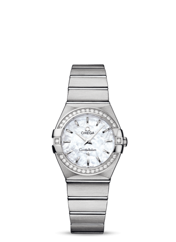 Omega Constellation Quartz 27 Brushed Stainless Steel / Diamond / MOP